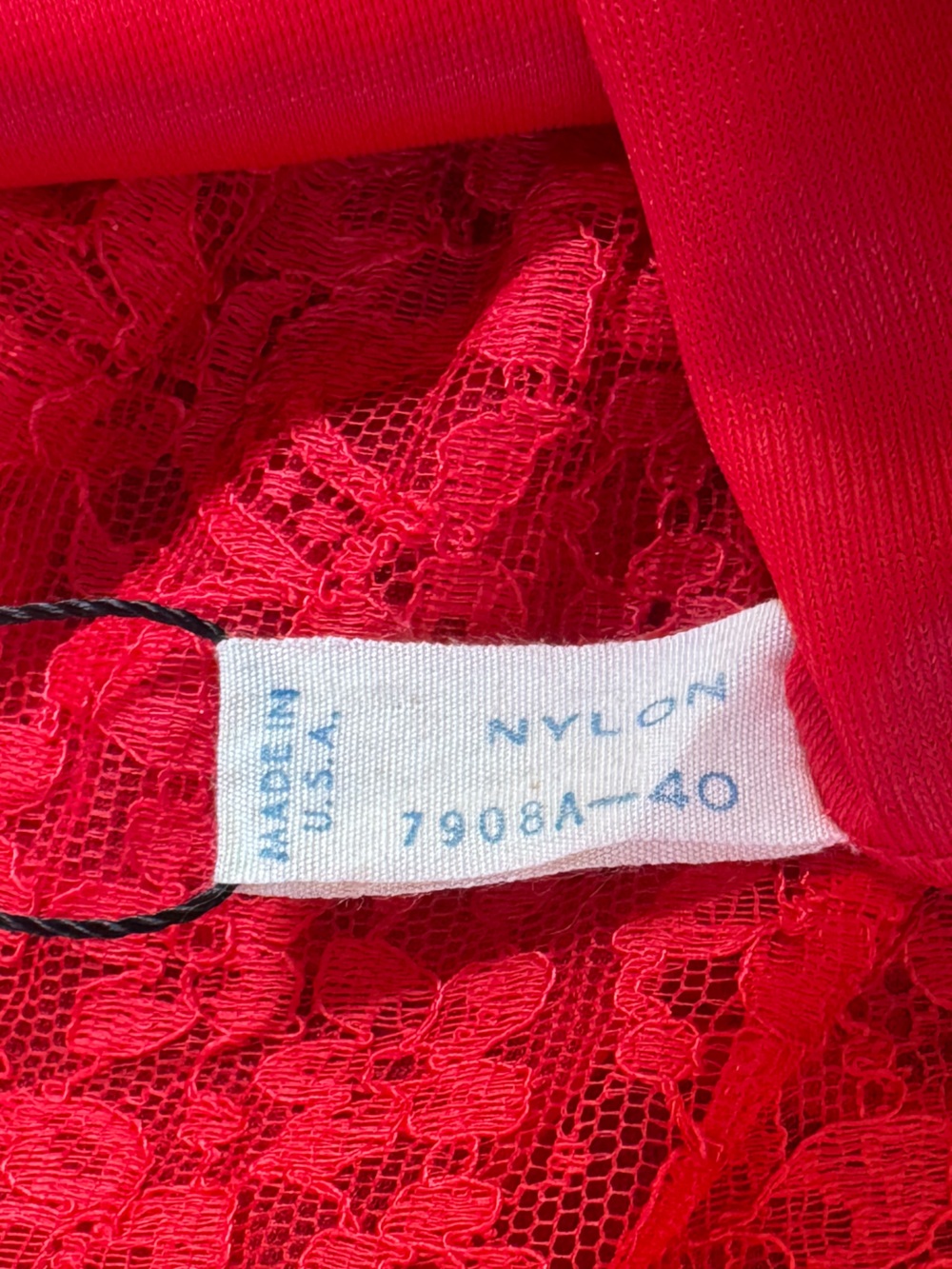 Vtg Van Raalte Red Opaquelon Nylon Full Slip 7908A Lace Size 40 PinUp 1950s - Picture 3 of 16